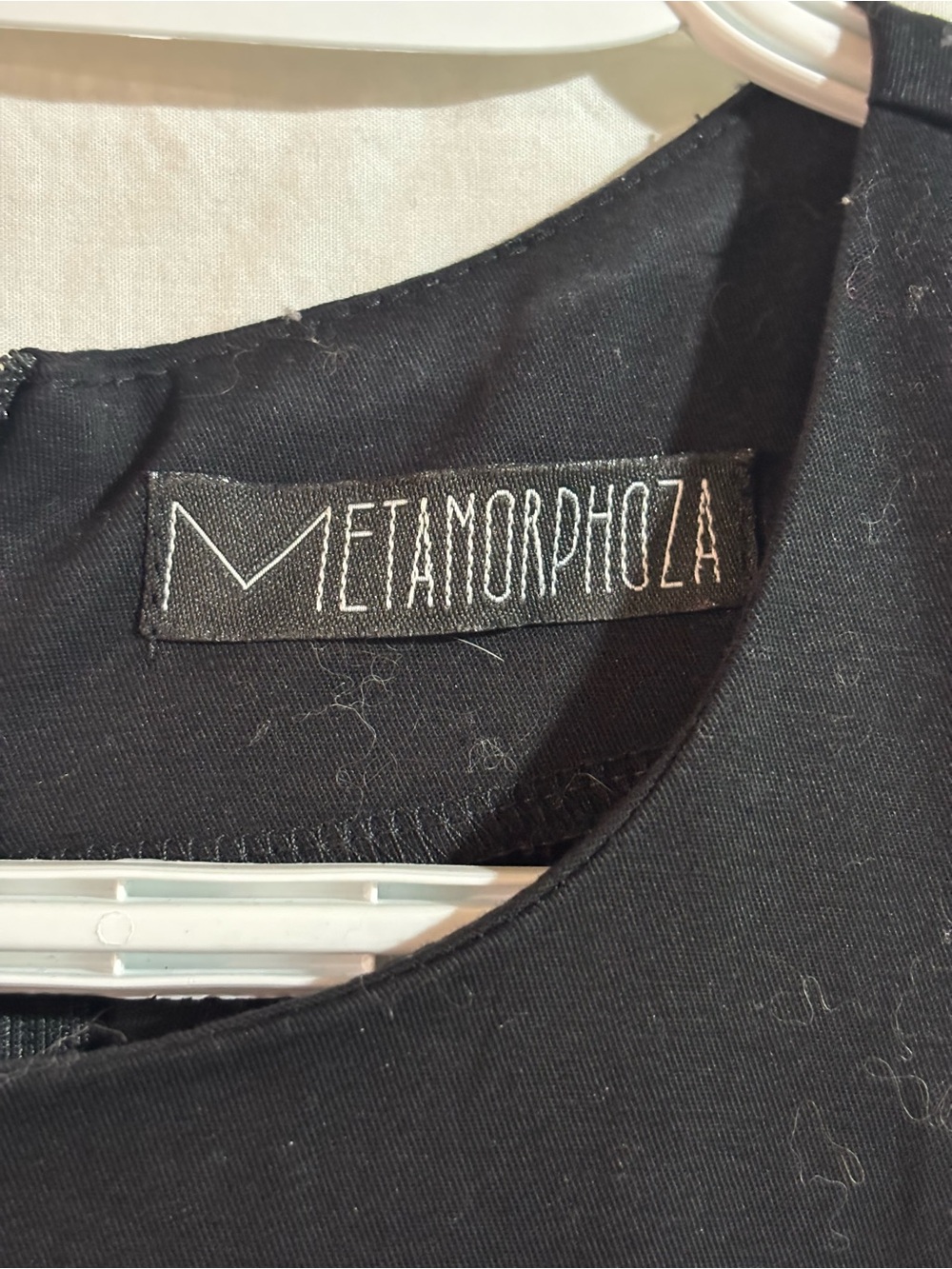 Metamorphoza Black Sleeveless Dress with Black & White Check Panel - Picture 3 of 5